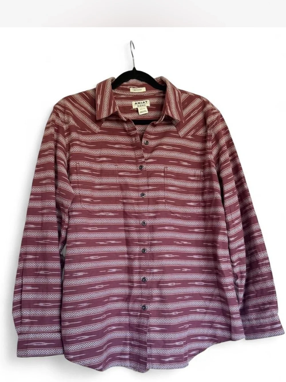 Ariat Red Patterned Button-Up Shirt - Picture 2 of 7
